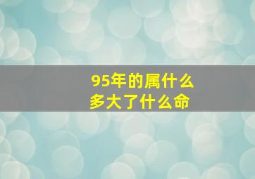 95年的属什么 多大了什么命